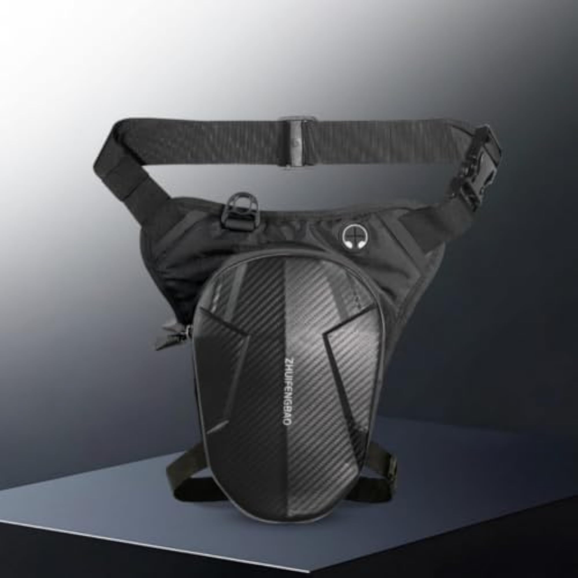 Headphone Opening Motorcycle Leg Bag, Waterproof Thigh Pouch